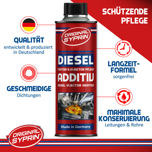 ORIGINAL SYPRIN Diesel All-Year Set - Reiniger Additiv und Froststop I Reinigung sowie Pflege für das ganze Jahr - Kraftstoffzusatz I Dieselreinigung I Winterzusatz