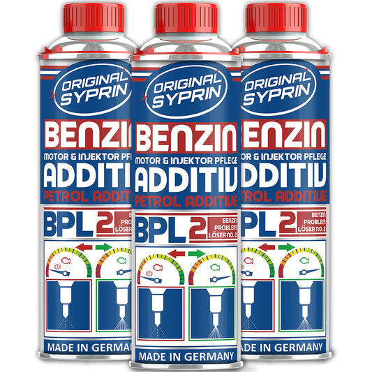 ORIGINAL SYPRIN Benzin Injektor- & Ventil Pflege Additiv Sparpaket - 3x 250 ml