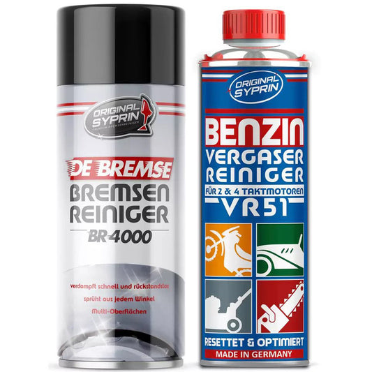ORIGINAL SYPRIN Vergaserreiniger VR51 für 2 & 4 Takt Benzin Motoren + Bremse Reiniger- geeignet für Auto und Motorrad I Additiv zur Vergaser Reinigung Additiv (250+500ml)