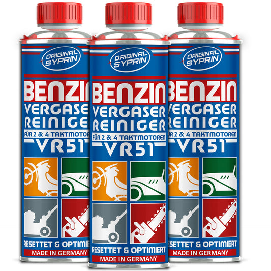 ORIGINAL SYPRIN Vergaserreiniger VR51 für 2 & 4 Takt Benzin Motoren Sparpaket - 3x 250 ml