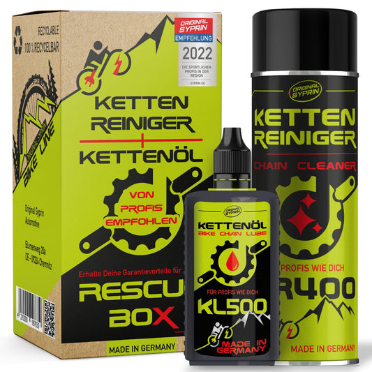 ORIGINAL SYPRIN Fahrrad Kettenöl+Fahrrad Kettenreiniger Set (500ml + 100ml)