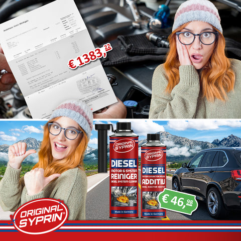 ORIGINAL SYPRIN Diesel All-Year Set - Reiniger Additiv und Froststop I Reinigung sowie Pflege für das ganze Jahr - Kraftstoffzusatz I Dieselreinigung I Winterzusatz