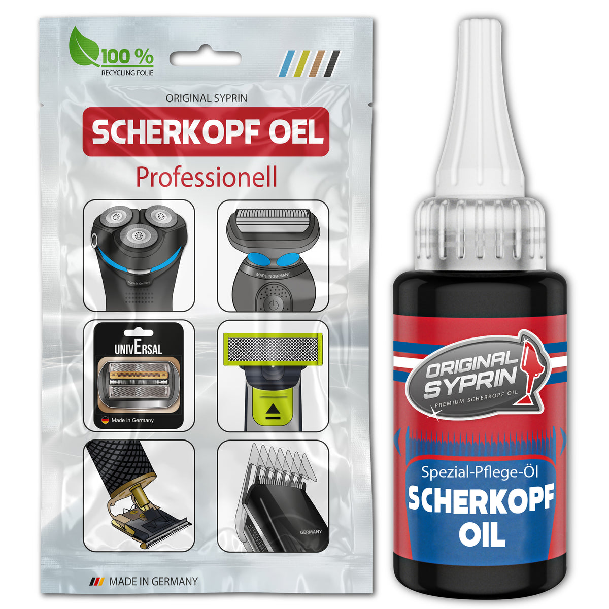 ORIGINAL SYPRIN Scherkopföl für Haarschneidemaschinen, Haarschneider, Rasierer, Trimmer I 30 ml - syprin